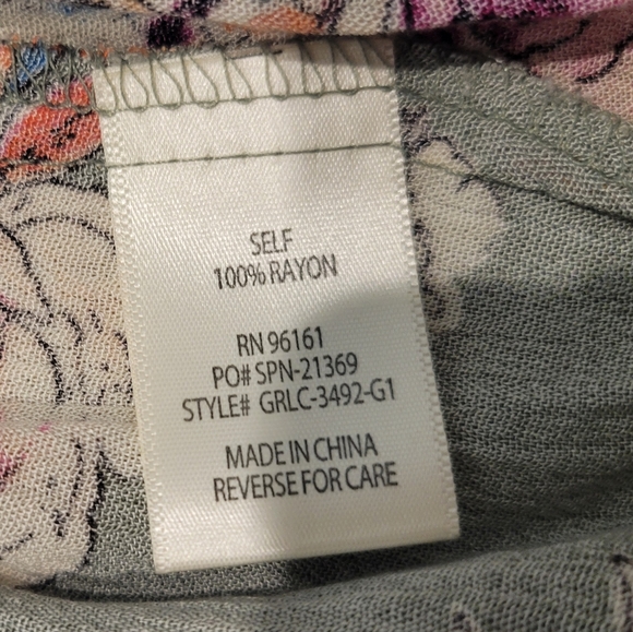 Gypsies & Moondust Floral Open Cardigan Kimono Women's Large - Picture 6 of 7